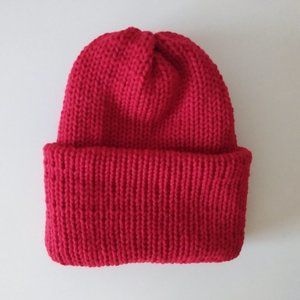 Serenity and Luxe | Red Double Knit Rasta Beanie Tam | One Size
